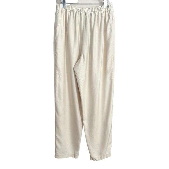 SUSIE TOMPKINS Vintage Cream Silk Pants Minimalist Clean Girl Timeless Large - Picture 5 of 14